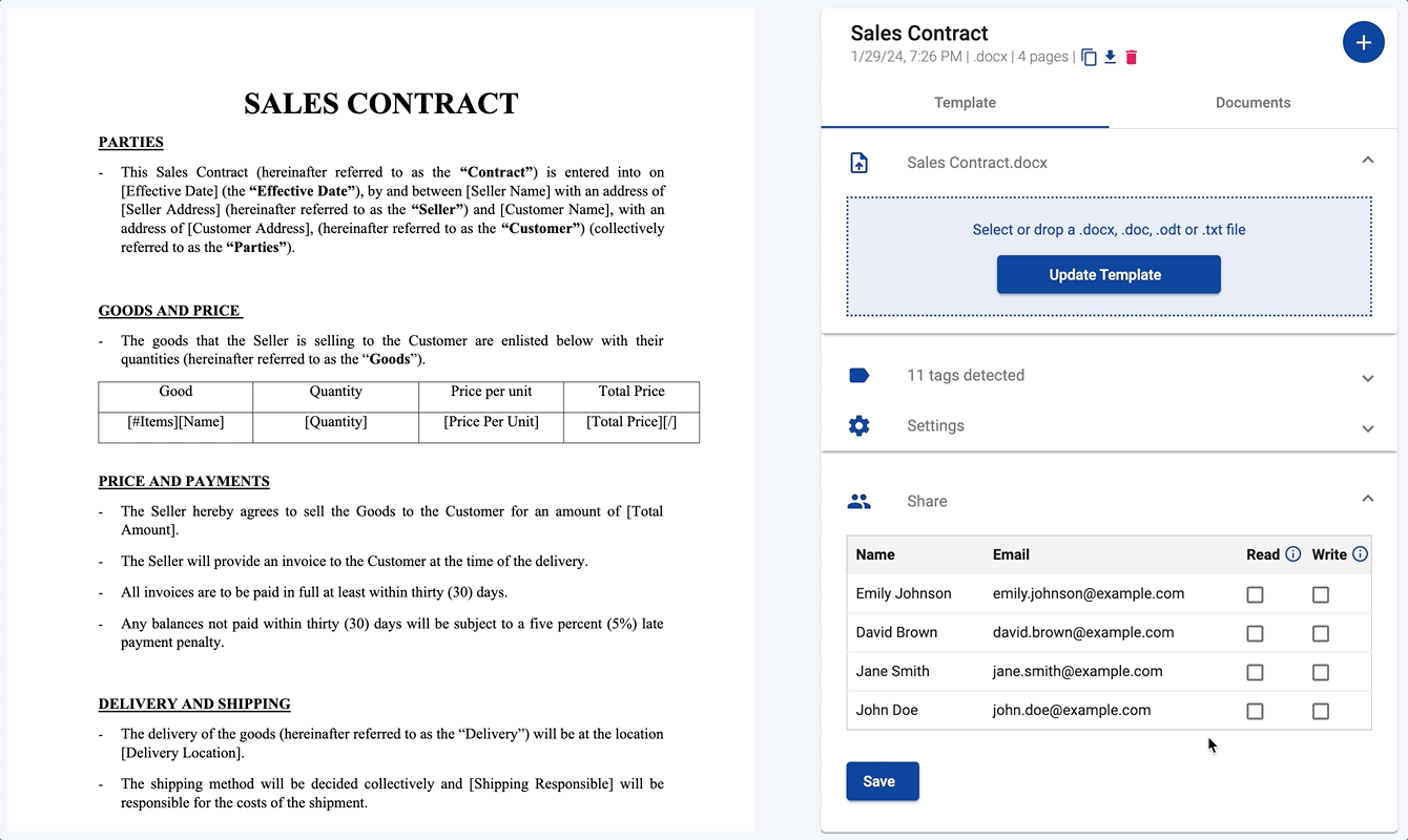 Grant Read & Write permissions to team members